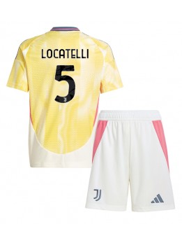 Juventus Manuel Locatelli #5 Auswärts Trikotsatz für Kinder 2024-25 Kurzarm (+ Kurze Hosen)